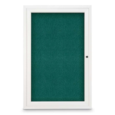 United Visual Products Sliding Door Indoor Enclosed Corkboard, 7 UV9028ACSH-GOLD-RUBBER